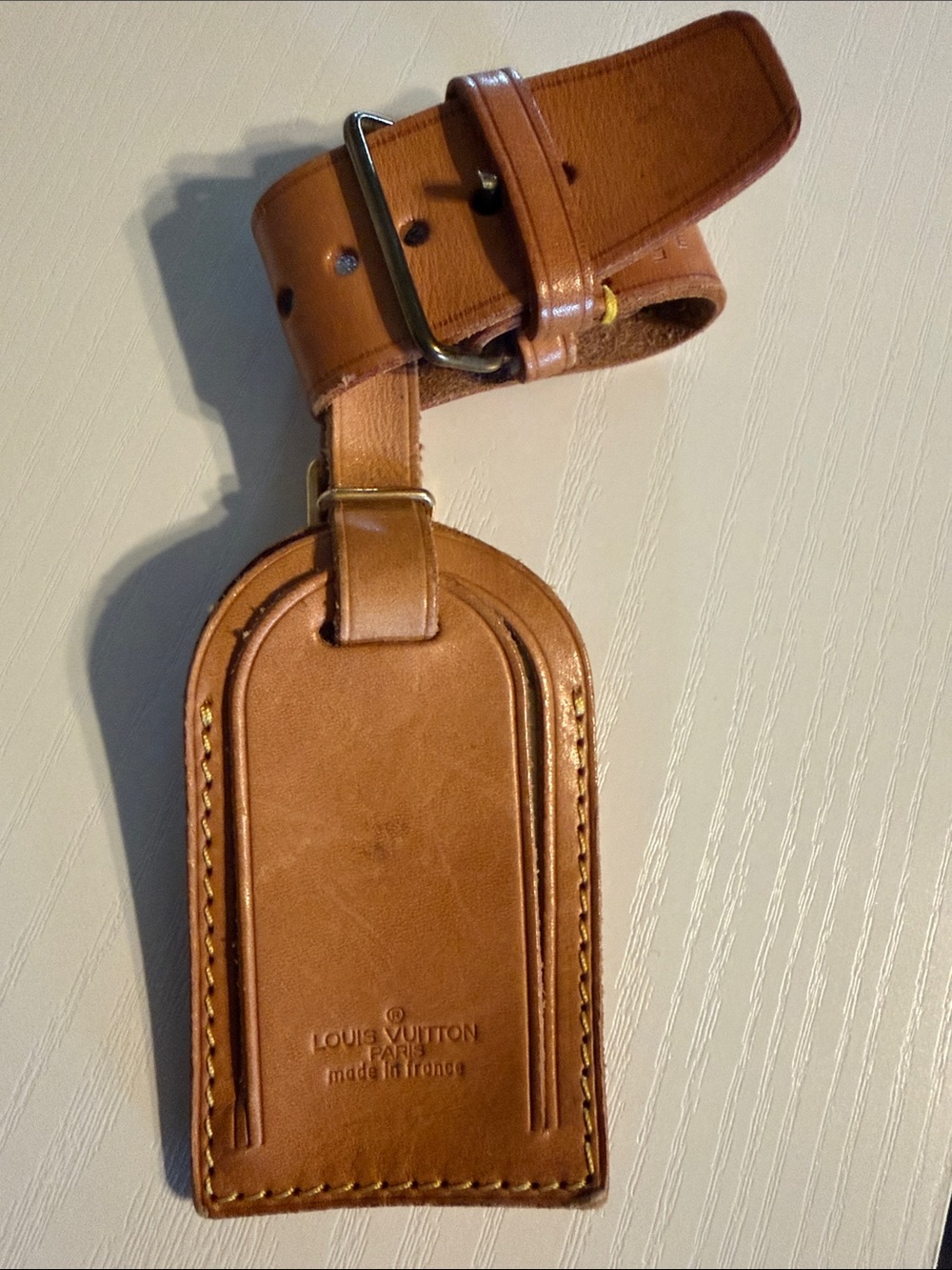 Louis Vuitton Tan Leather Luggage Tag